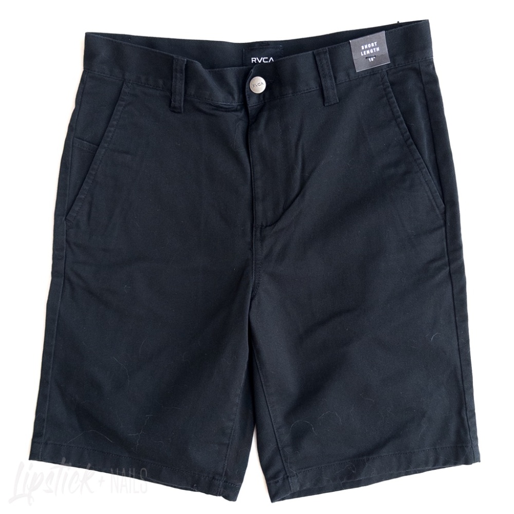 NWT RVCA Weekday Stretch Shorts , 27/14 (Big Kids) in Black